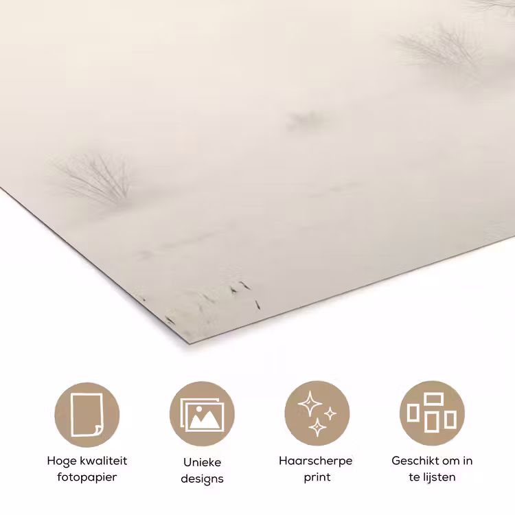 Poster - Boom - Mist - Sneeuw - Winter - Minimalistisch — 5