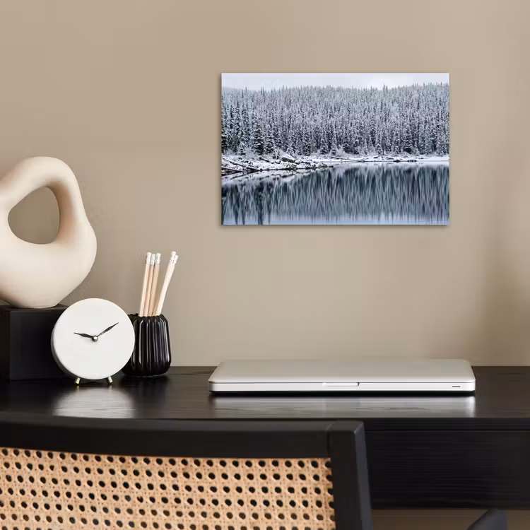 Poster - Bos - Reflectie - Meer - Winter - Serene — 2