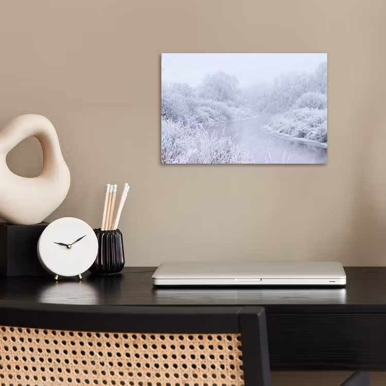 Poster - Rivier - Sneeuw - Bos - Winter - Schilderachtig — 2