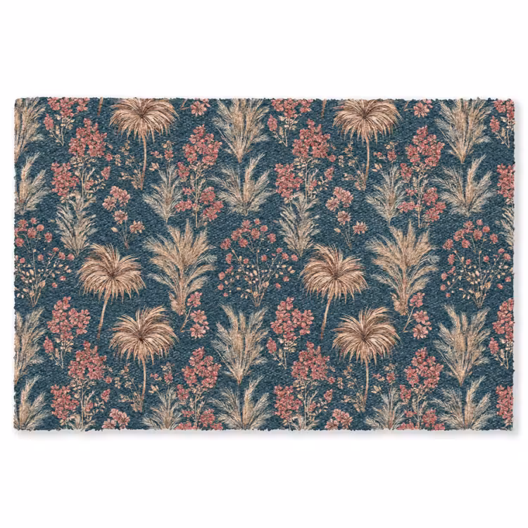 Vloerkleed - Botanisch - Patroon - Blauw — 1