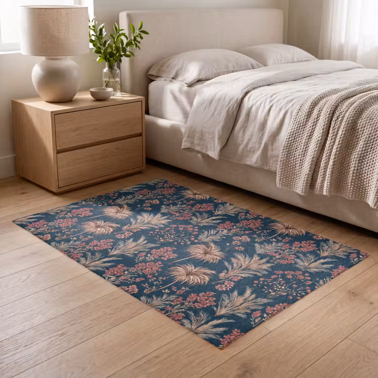 Vloerkleed - Botanisch - Patroon - Blauw — 6