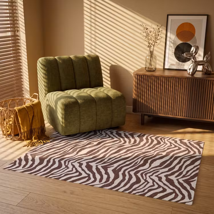 Vloerkleed - Zebra - Patroon - Zwart - Wit — 2