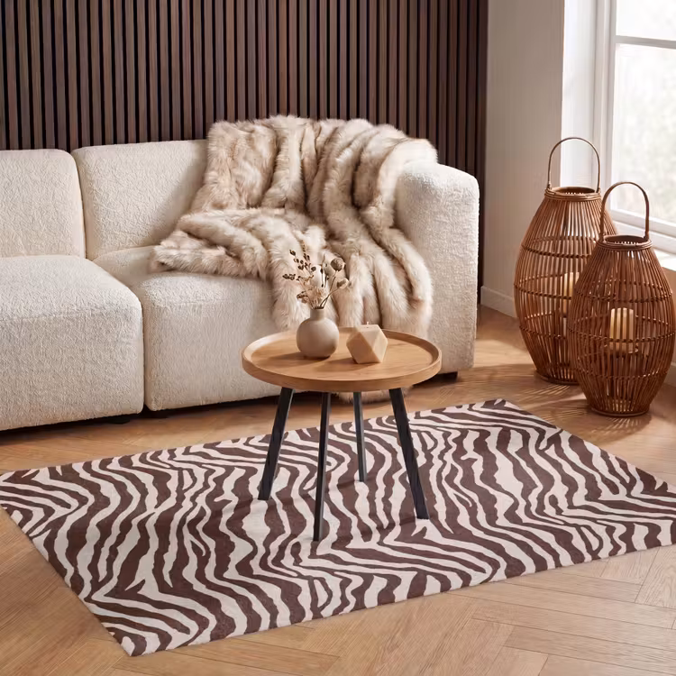 Vloerkleed - Zebra - Patroon - Zwart - Wit — 3