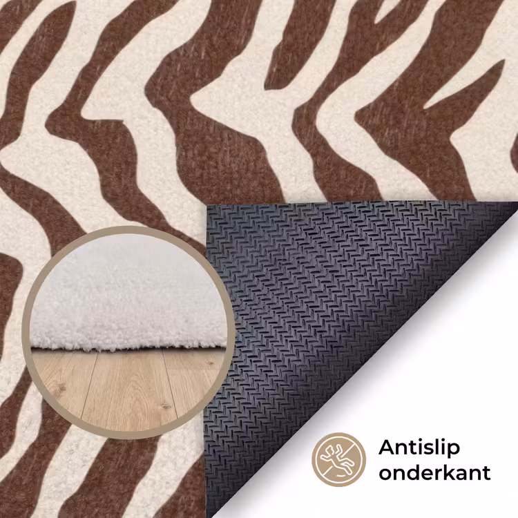 Vloerkleed - Zebra - Patroon - Zwart - Wit — 5