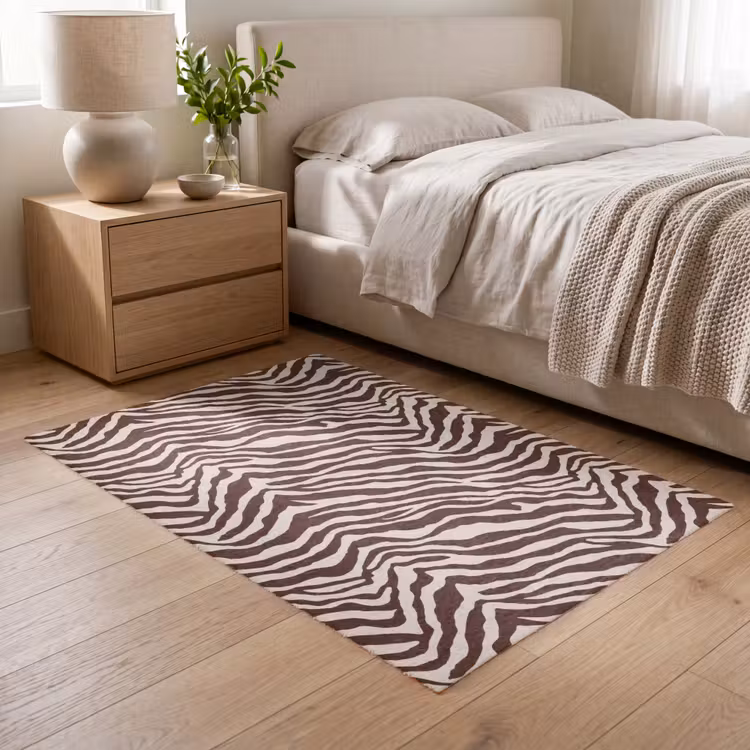 Vloerkleed - Zebra - Patroon - Zwart - Wit — 6