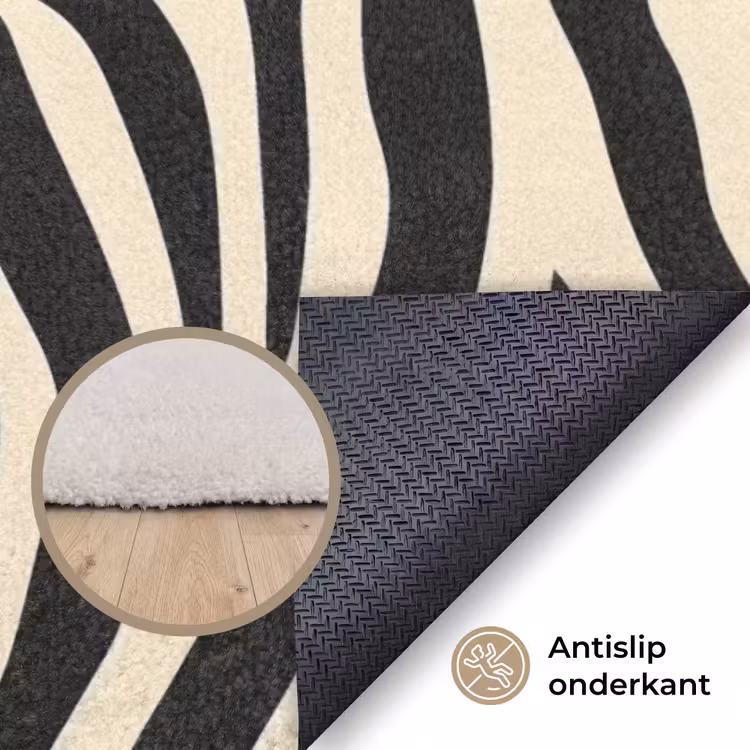 Vloerkleed - Zebra - Print - Klassiek - Zwart — 4
