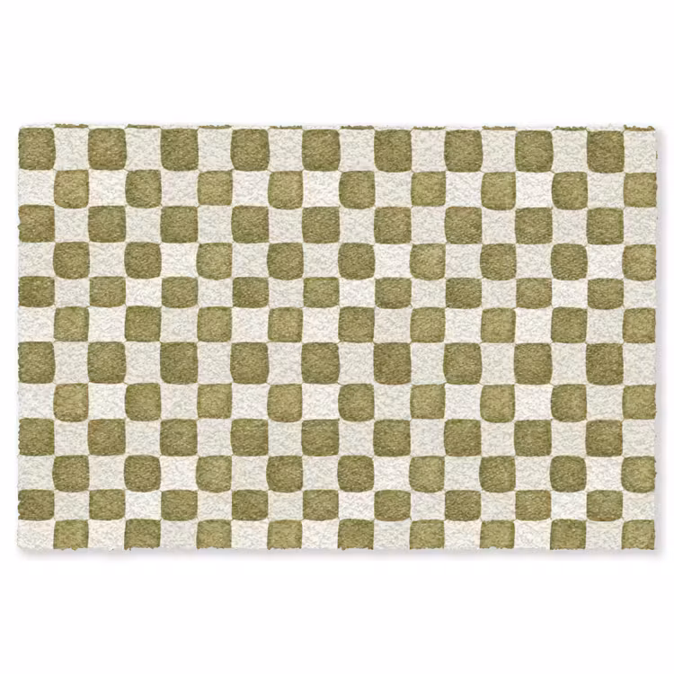 Vloerkleed - Schaak - Patroon - Groen — 1