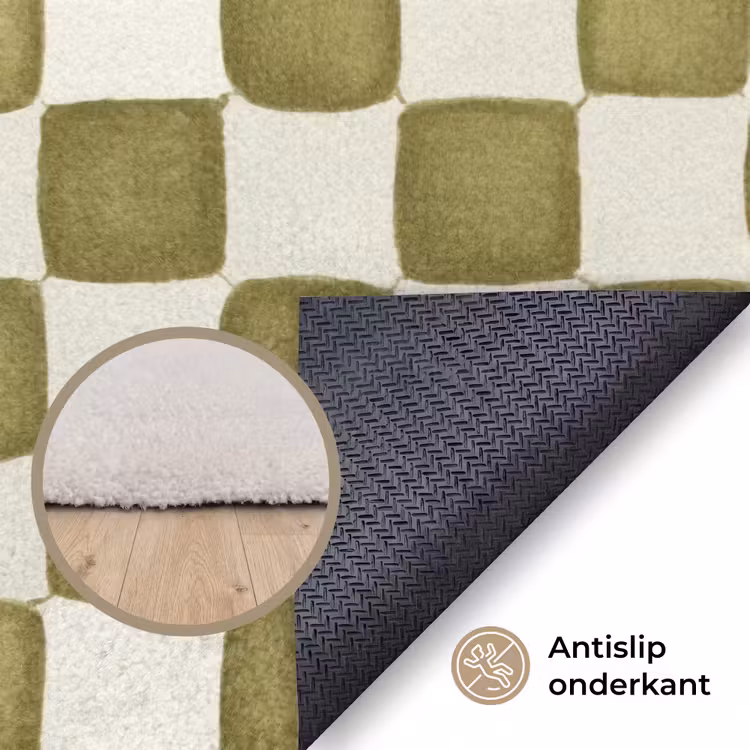 Vloerkleed - Schaak - Patroon - Groen — 5
