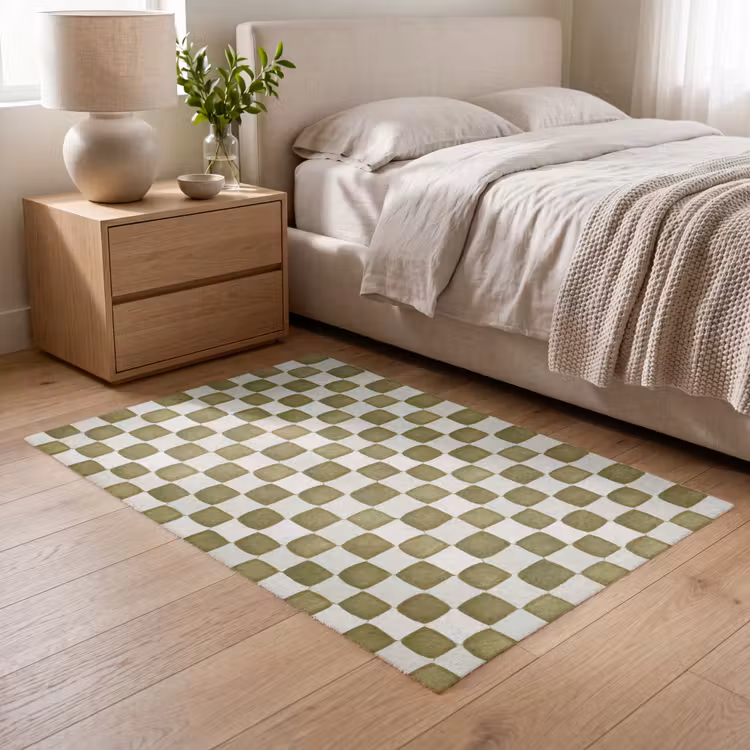 Vloerkleed - Schaak - Patroon - Groen — 6
