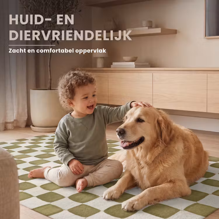 Vloerkleed - Schaak - Patroon - Groen — 8