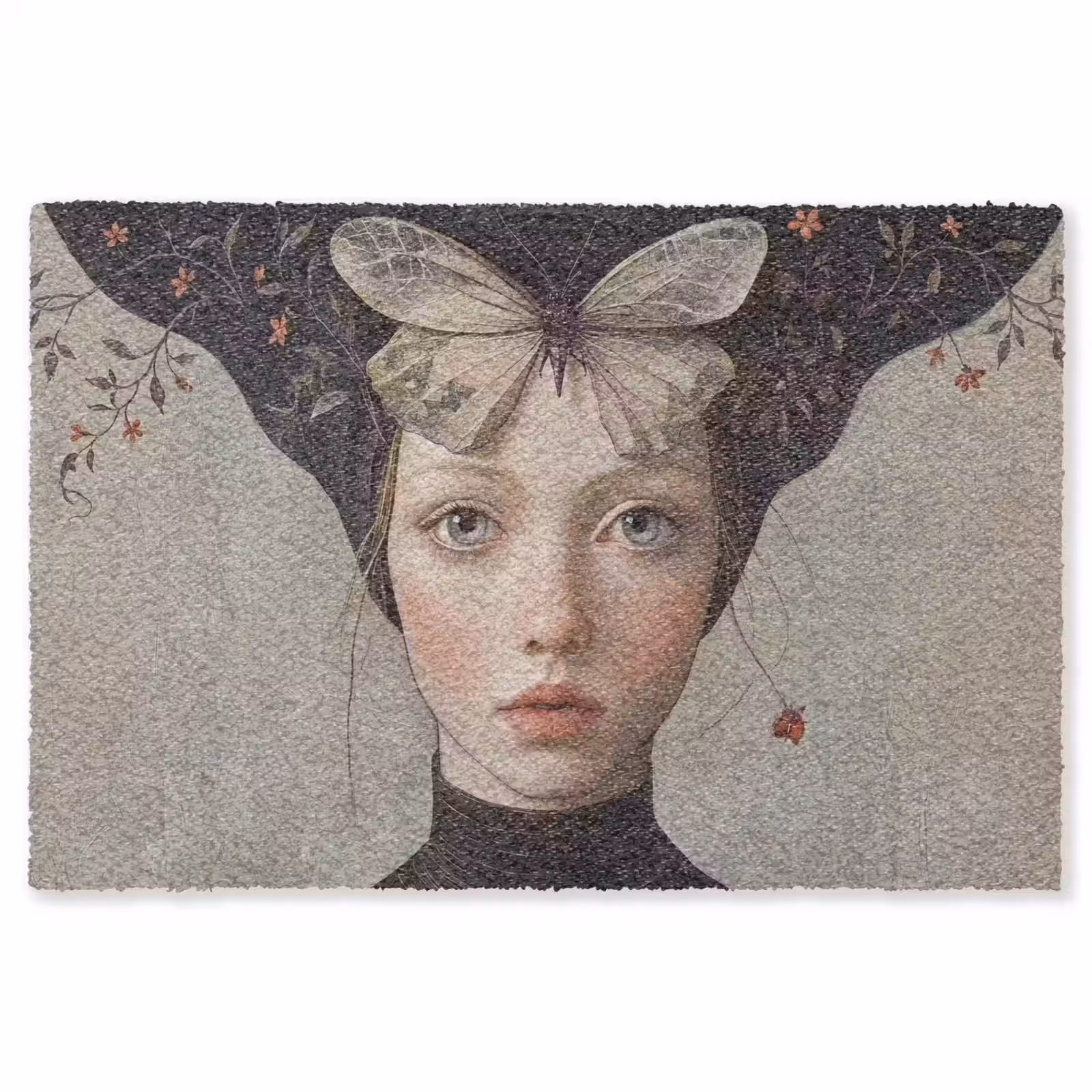 Vloerkleed - Woman - Butterfly - Art - Classic - Muted — 1