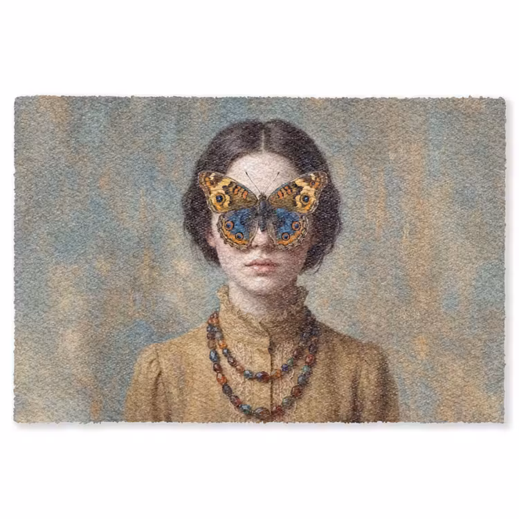 Vloerkleed - Portret - Vlinder - Kleurrijk — 1