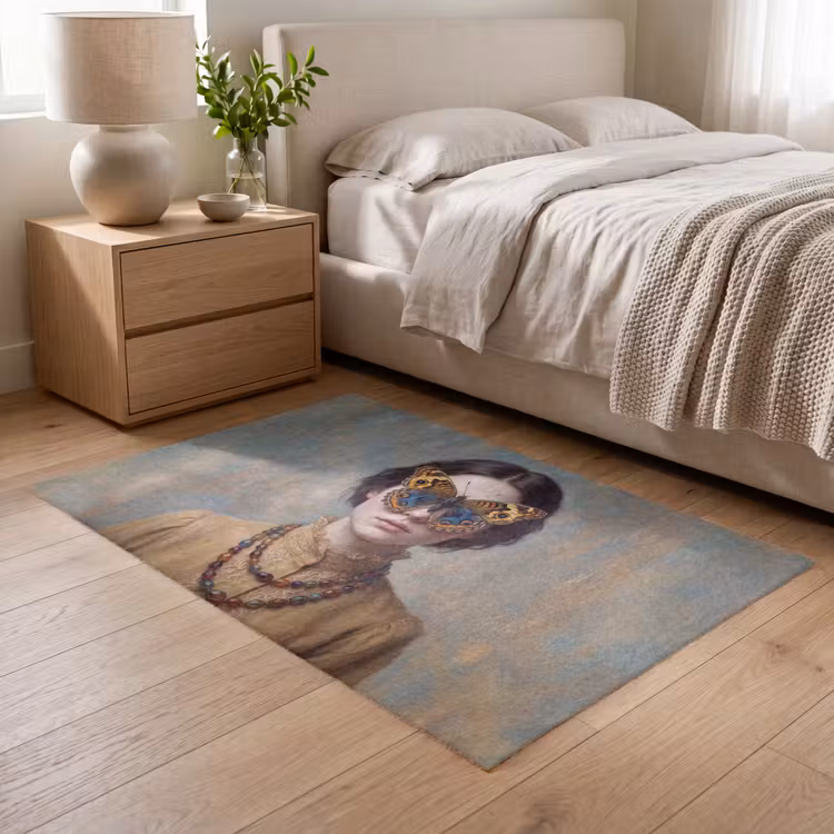 Vloerkleed - Portret - Vlinder - Kleurrijk — 6