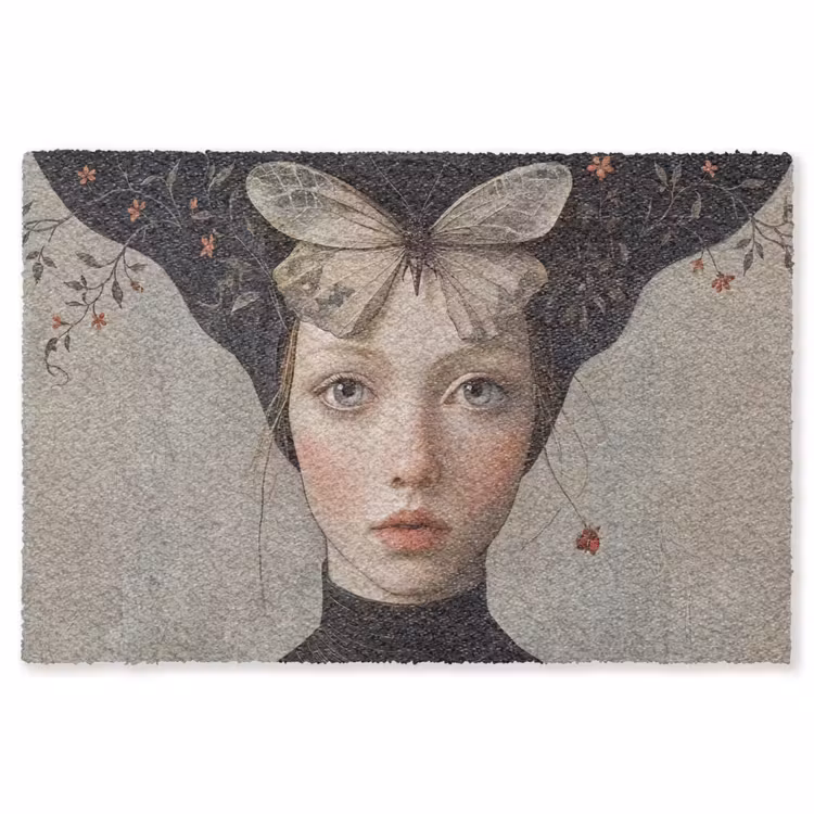Vloerkleed - Woman - Butterfly - Art - Classic - Muted — 1