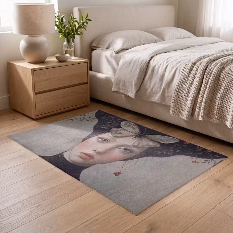 Vloerkleed - Woman - Butterfly - Art - Classic - Muted — 6