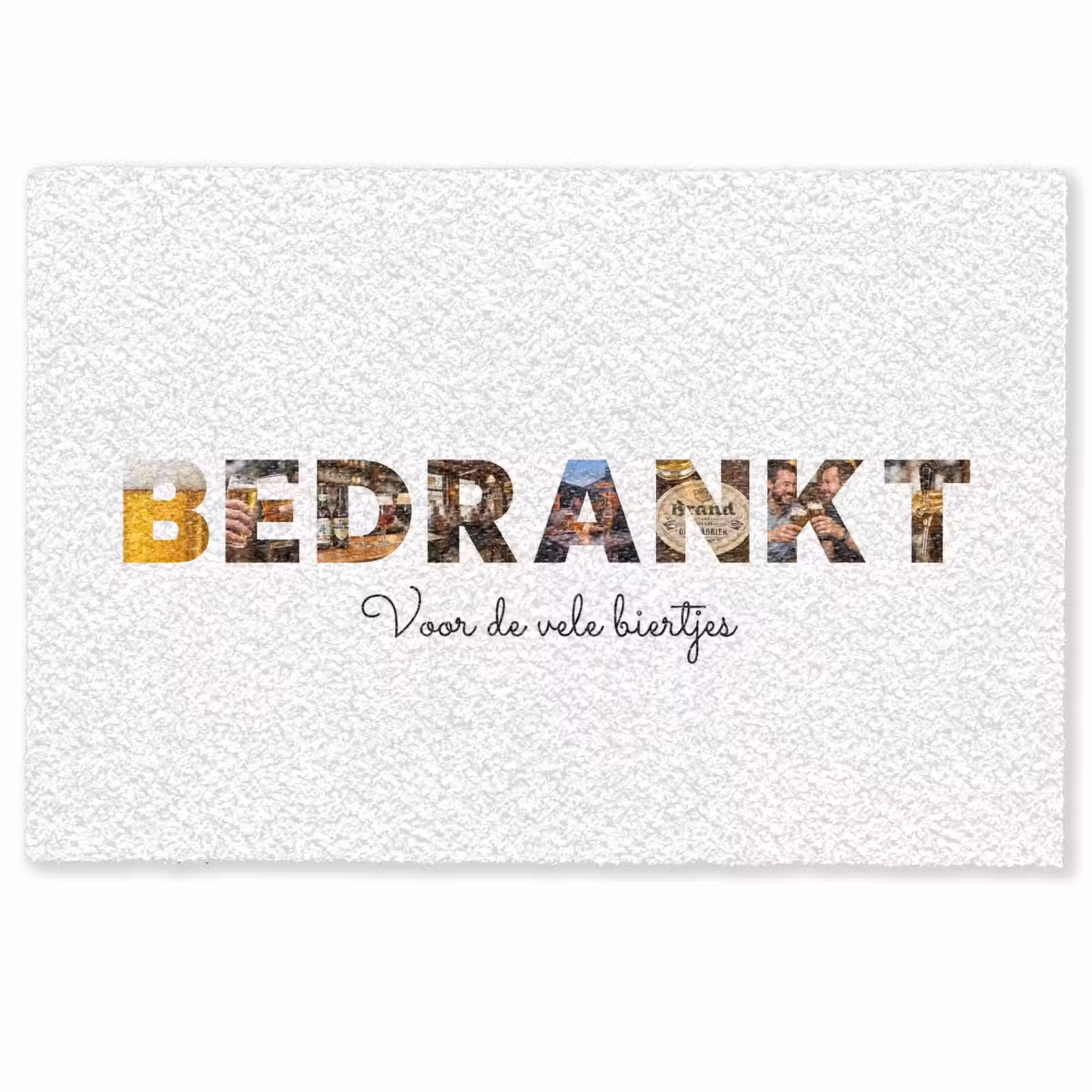 Gepersonaliseerde deurmat - Bedrankt - Lettercollage — 1