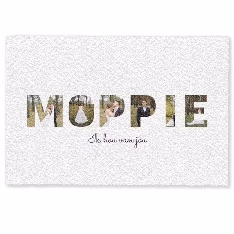 Gepersonaliseerde deurmat - Moppie - Lettercollage — 1