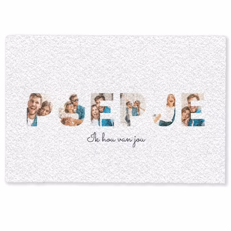 Gepersonaliseerde deurmat - Poepje - Lettercollage — 1