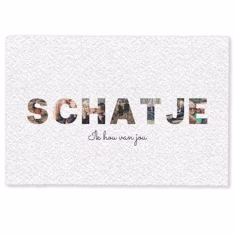 Gepersonaliseerde deurmat - Schatje - Lettercollage — 1