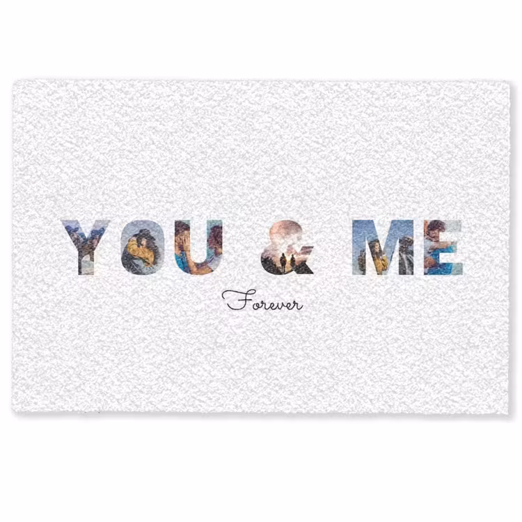 Gepersonaliseerde deurmat - You & Me - Lettercollage — 1