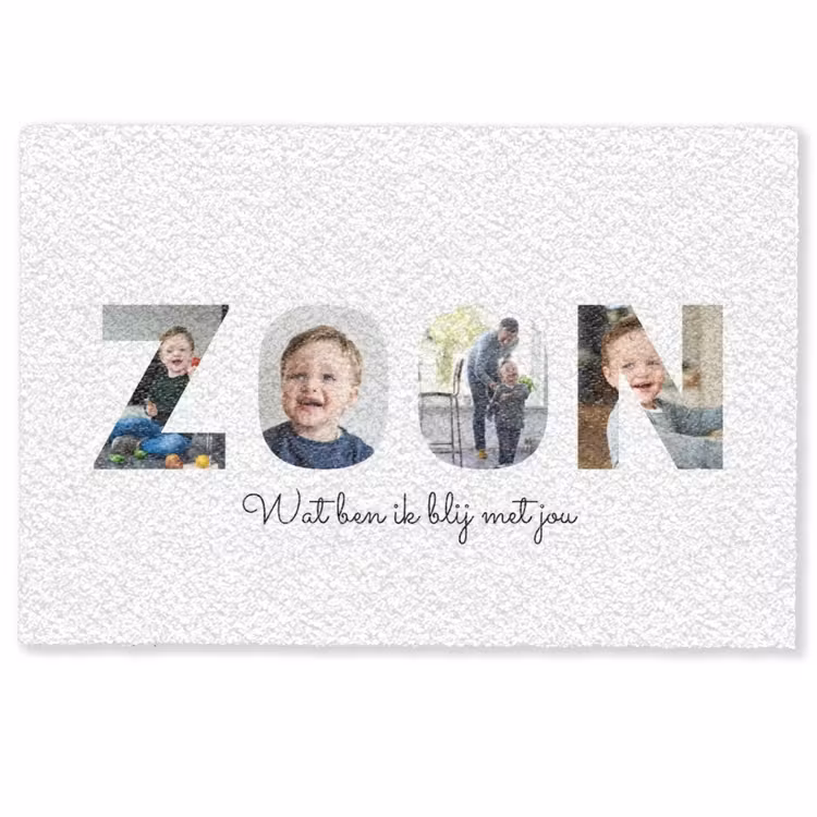 Gepersonaliseerde deurmat - Zoon - Lettercollage — 1