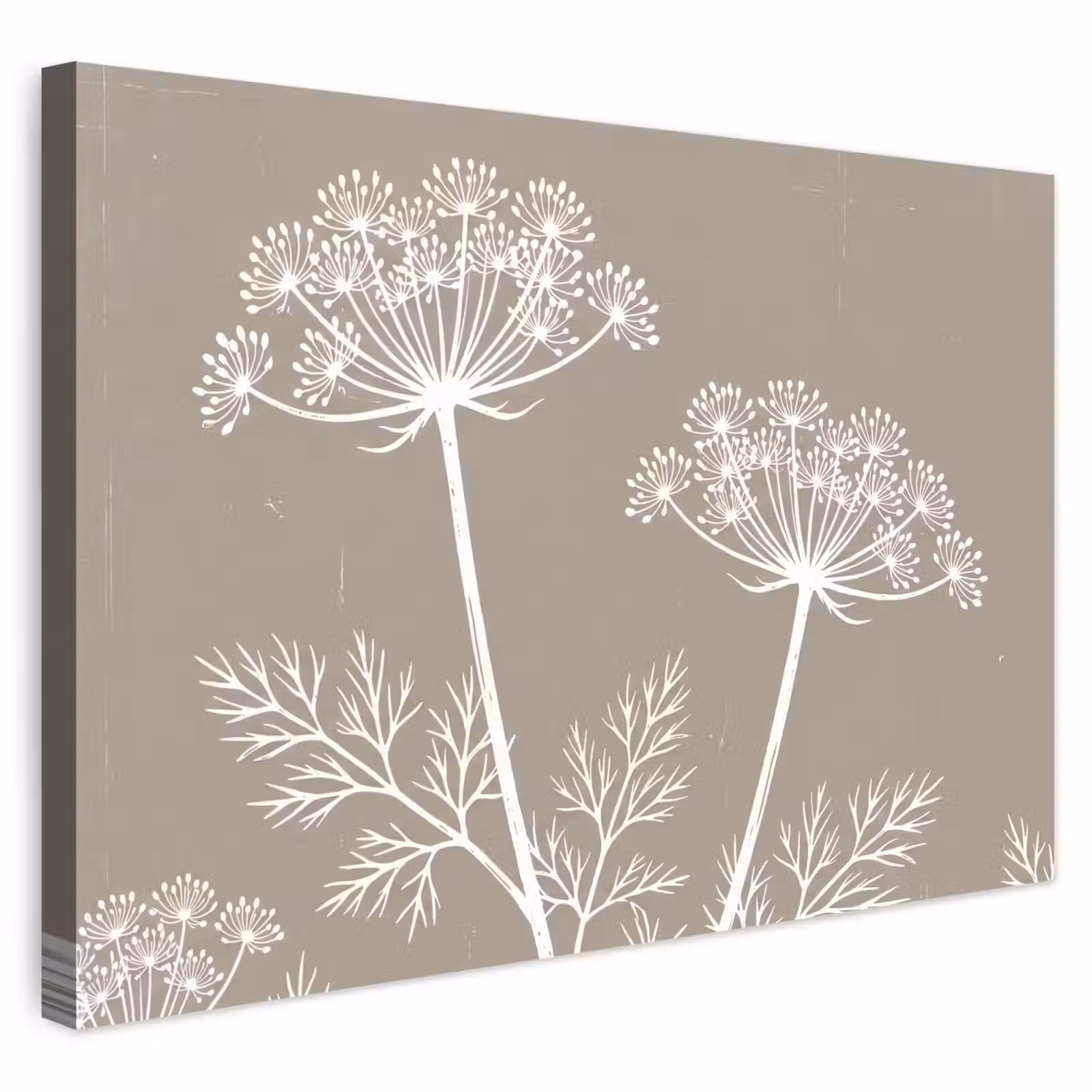 Buiten canvas - Grafisch - Fluitenkruid - Taupe — 1