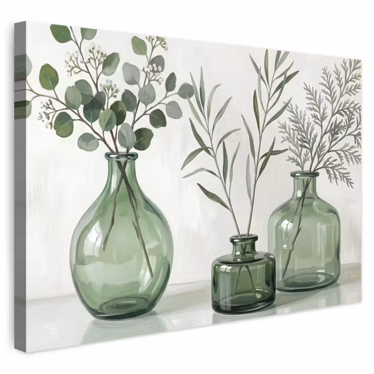Buiten canvas - Vazen - Bladeren - Groen