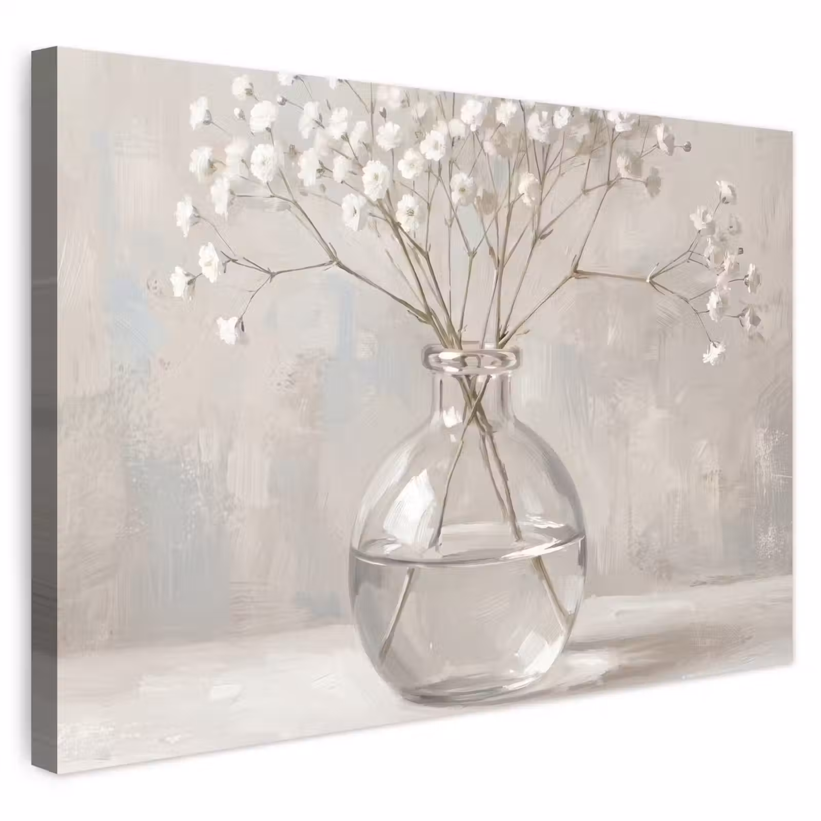 Buiten canvas - Gipskruid - Vaas - Wit — 1
