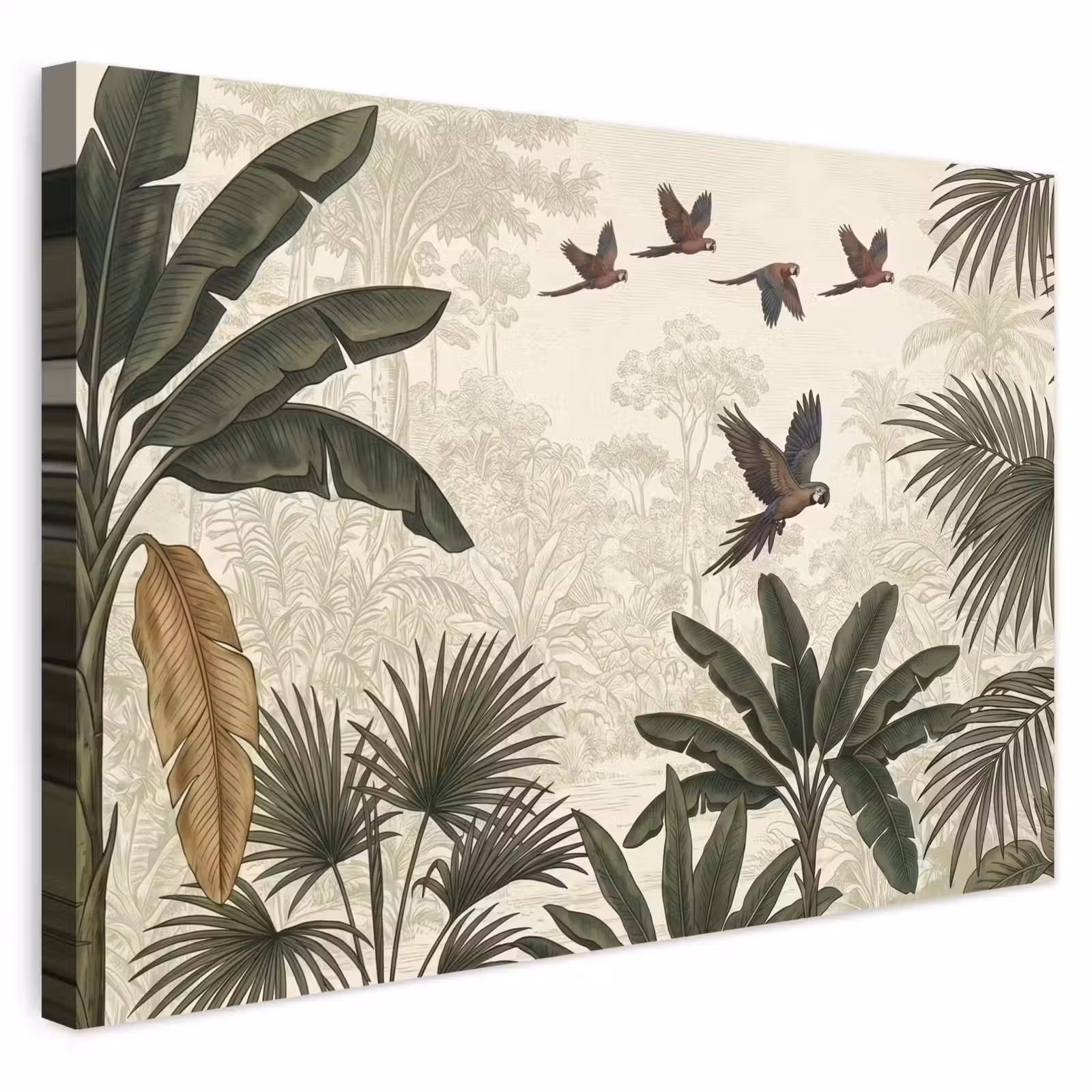 Buiten canvas - Papagaaien - Jungle - Tropisch - Green — 1