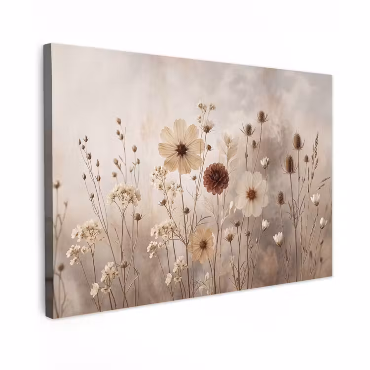 Buiten canvas - Wilde bloemen - Botanisch - Vintage - Natuur - Rustiek