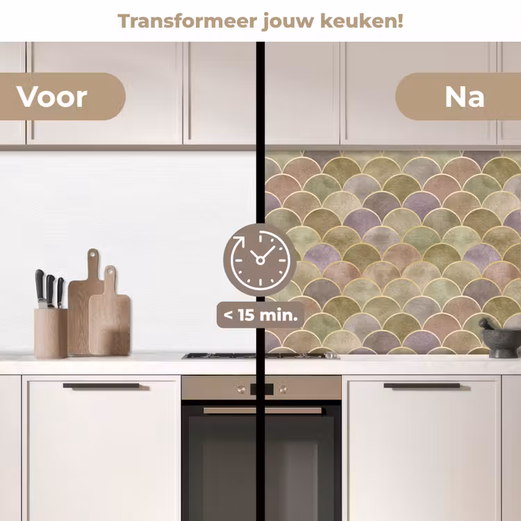 Keuken achterwand - Zacht - Goud - Kleurrijk — 2