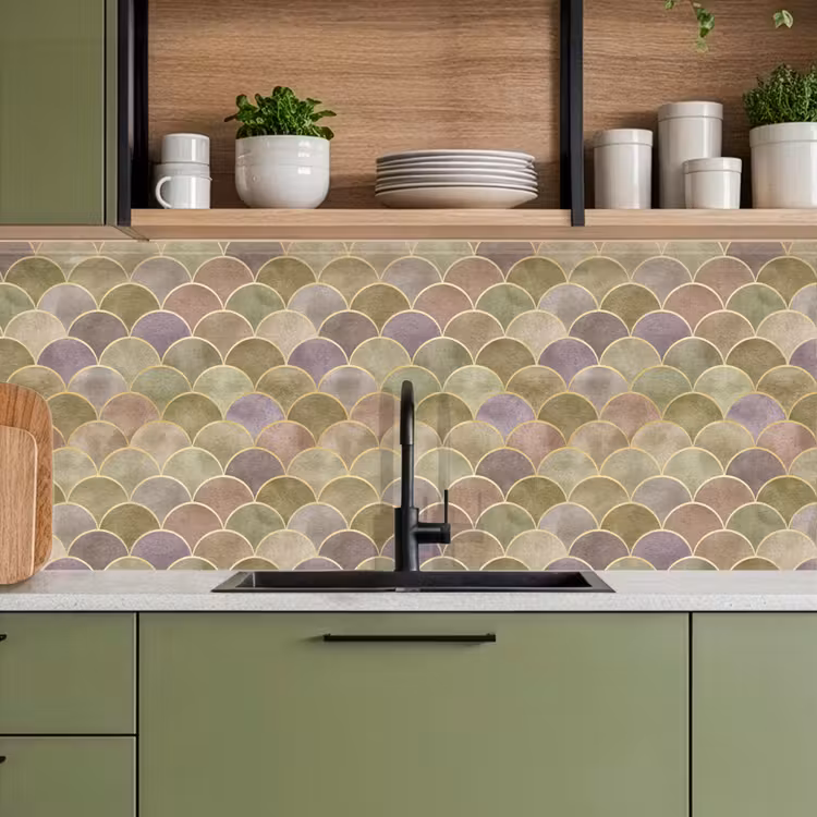 Keuken achterwand - Zacht - Goud - Kleurrijk — 5