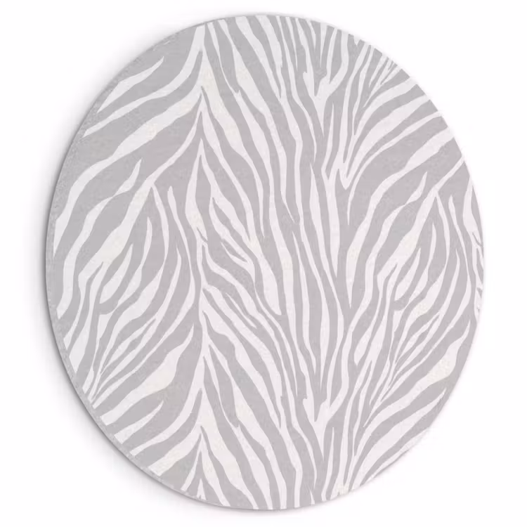 Akoestisch schilderij rond - Zebra - Motief - Grijs