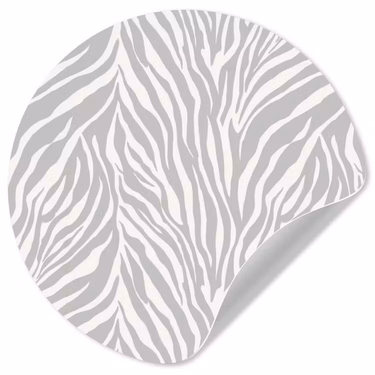 Behangcirkel - Zebra - Motief - Grijs