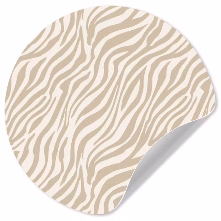 Behangcirkel - Zebra - Patroon - Beige
