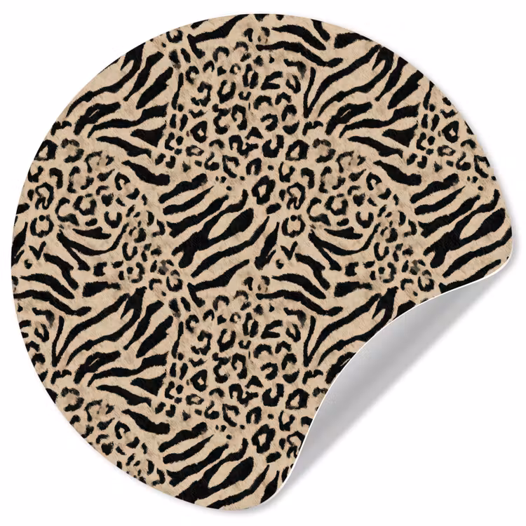 Behangcirkel - Giraf - Zebra - Motief - Bruin