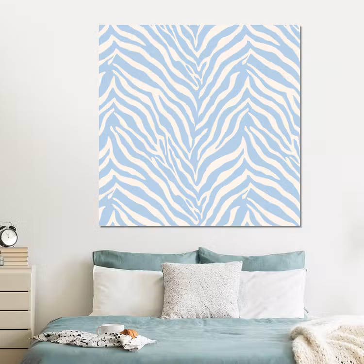 Forex - Zebra - Motief - Blauw - Wit — 2