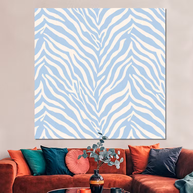 Forex - Zebra - Motief - Blauw - Wit — 3