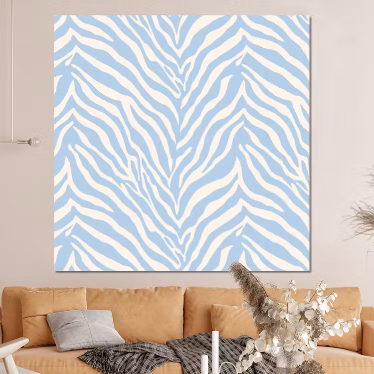Forex - Zebra - Motief - Blauw - Wit — 4