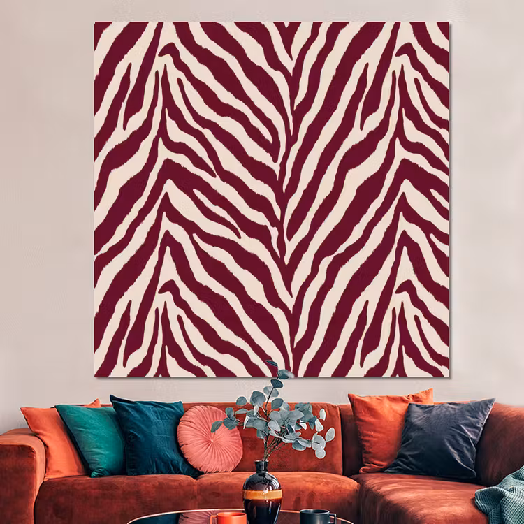 Forex - Zebra - Motief - Bordeaux - Rood — 3