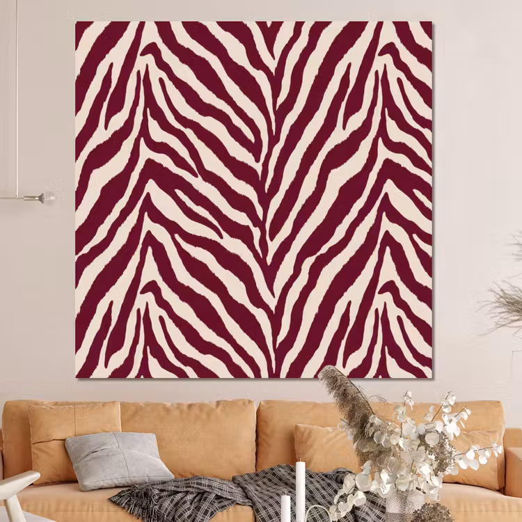 Forex - Zebra - Motief - Bordeaux - Rood — 4