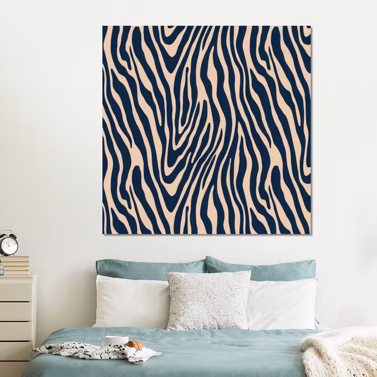 Forex - Zebra - Patroon - Blauw - Beige — 2