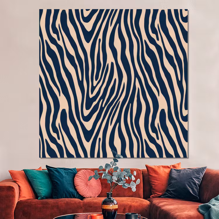 Forex - Zebra - Patroon - Blauw - Beige — 3