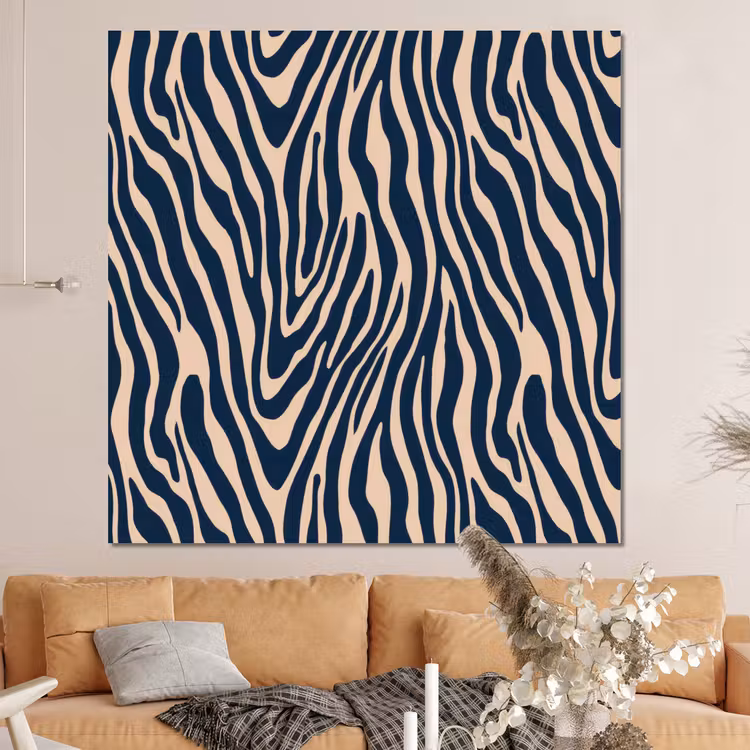 Forex - Zebra - Patroon - Blauw - Beige — 4
