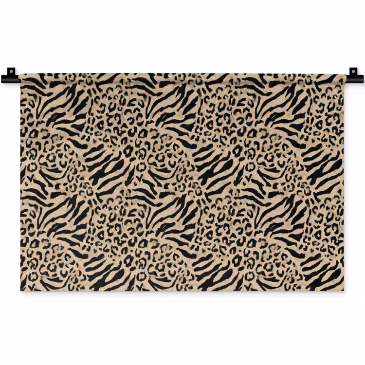 Wandkleed - Giraf - Zebra - Motief - Bruin