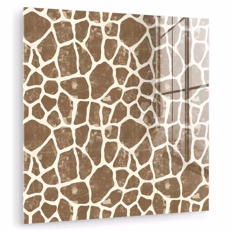 Glas schilderij - Giraf - Klassiek - Bruin