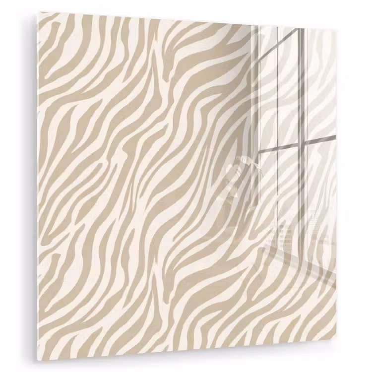 Glas schilderij - Zebra - Patroon - Beige