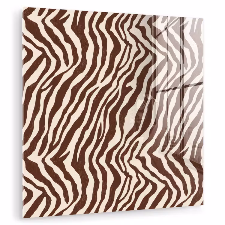 Glas schilderij - Zebra - Patroon - Zwart - Wit