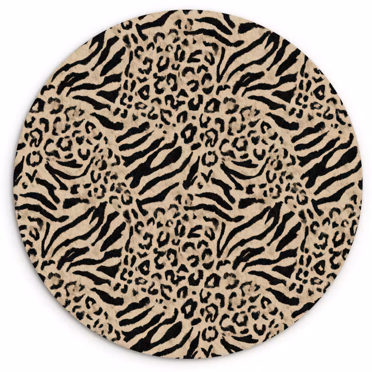 Muurcirkel - Giraf - Zebra - Motief - Bruin