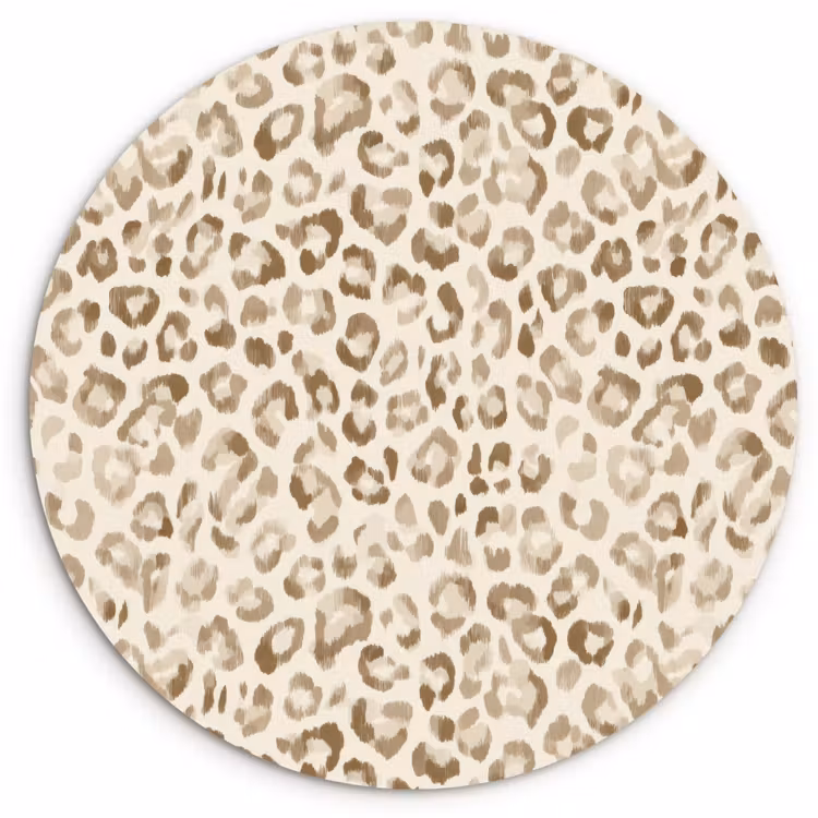 Muurcirkel - Luipaard - Klassiek - Beige